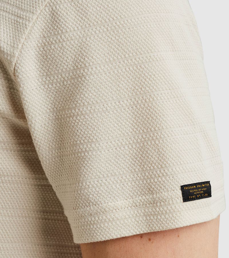 PME Legend T-Shirt Jacquard Stripe Ecru