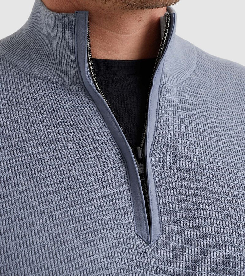 Vanguard Trui Half Zip Structuur Blauw