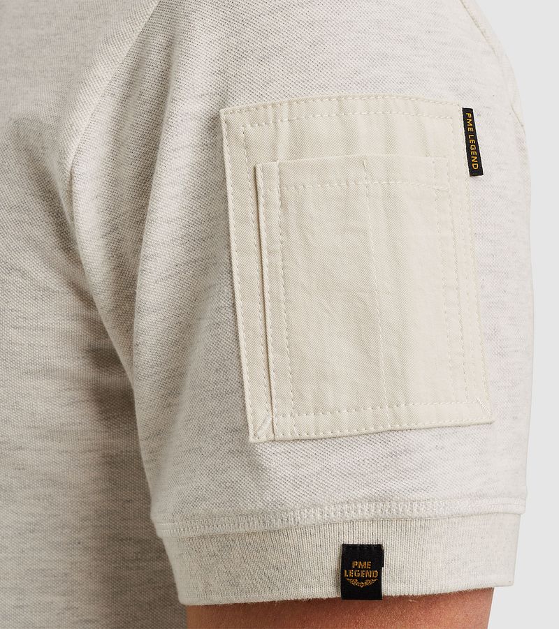 PME Legend Half-Zip Poloshirt Piqué Interlock Ecru