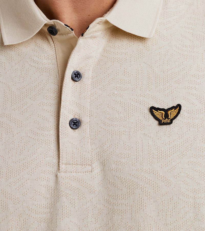 PME Legend Poloshirt Jacquard Jersey Ecru