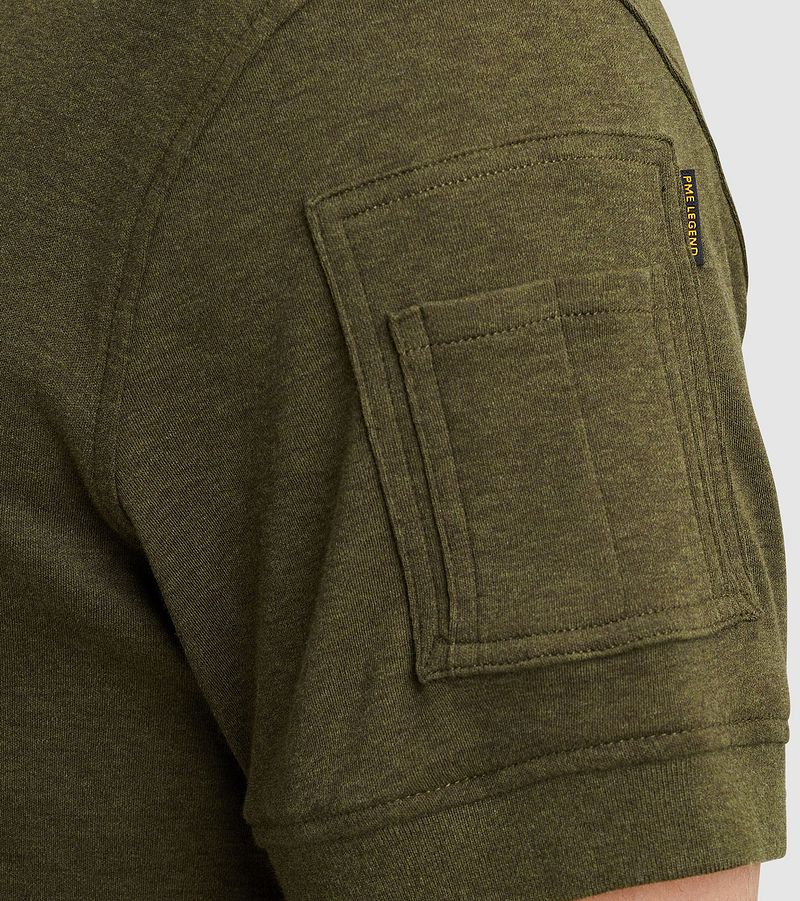 PME Legend Poloshirt Jacquard Jersey Olijfgroen