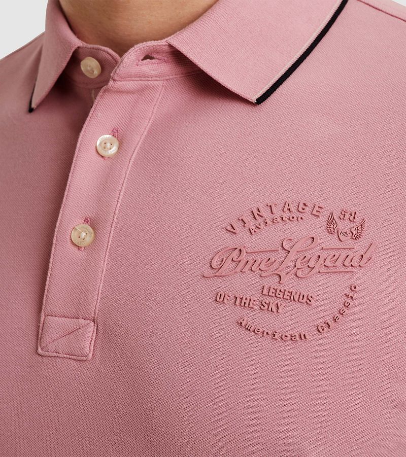 PME Legend Poloshirt Piqué Logo Roze