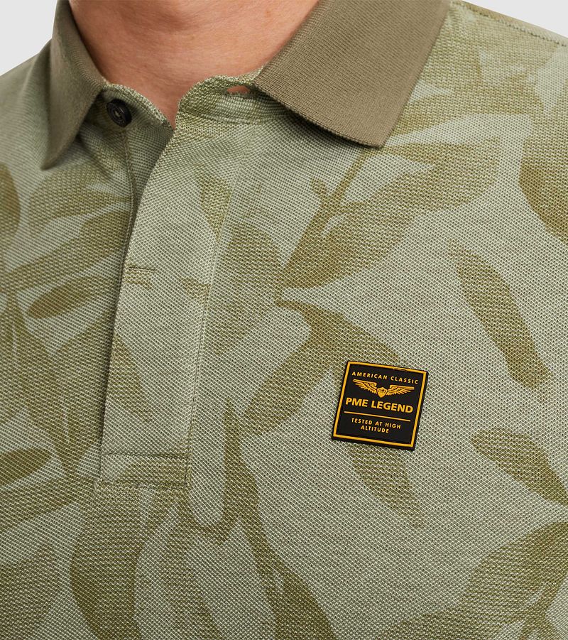 PME Legend Poloshirt Piqué Print Groen