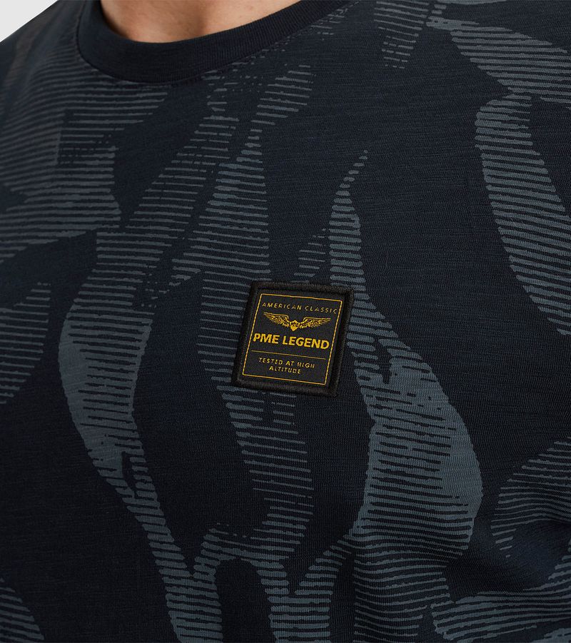 PME Legend T-Shirt Slub Jersey Print Navy