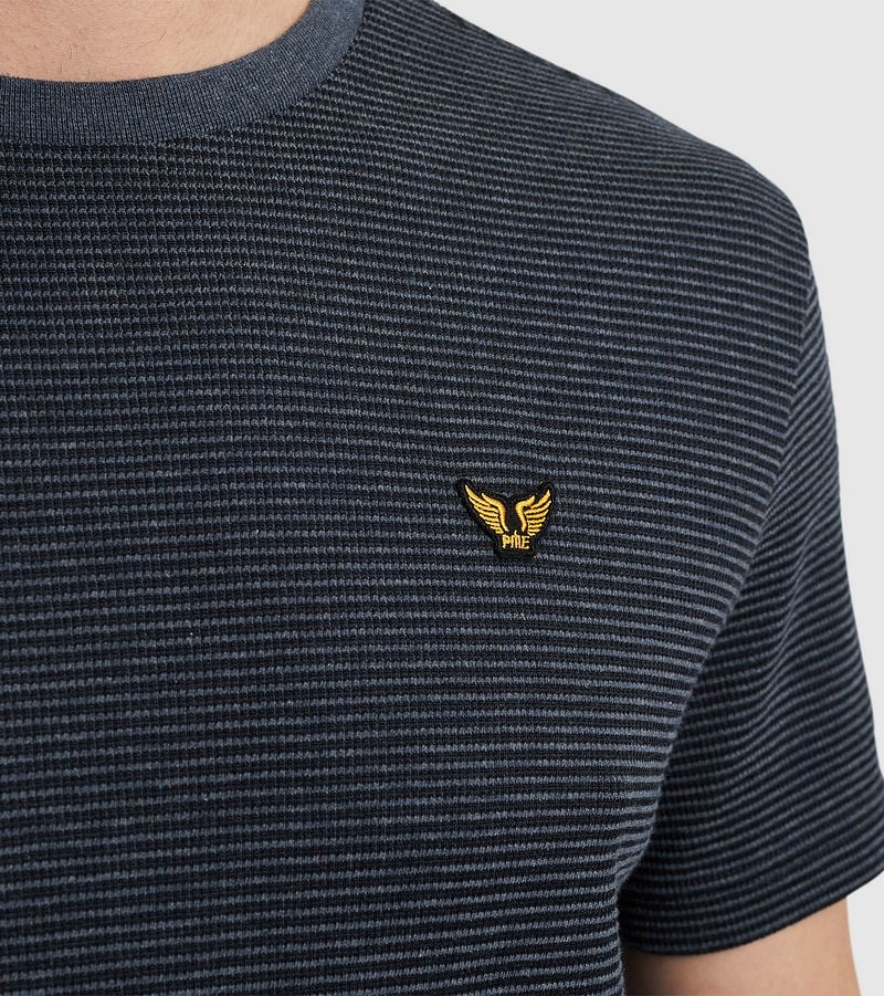 PME Legend T-Shirt Textured Stripe Navy