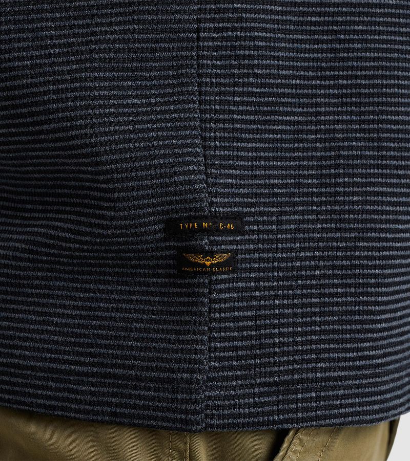 PME Legend T-Shirt Textured Stripe Navy