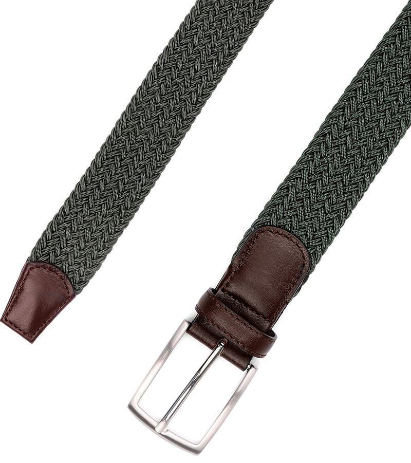 Profuomo Geflochtener Gürtel Grün - Größe 85 günstig online kaufen