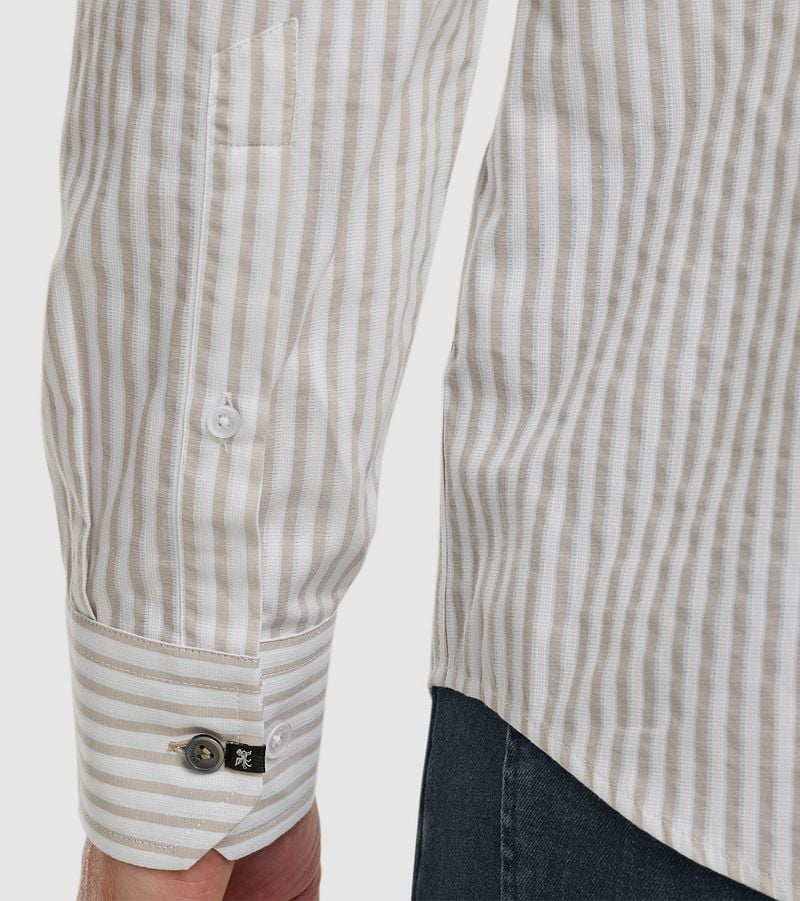 Vanguard Overhemd Dobby Streep Beige