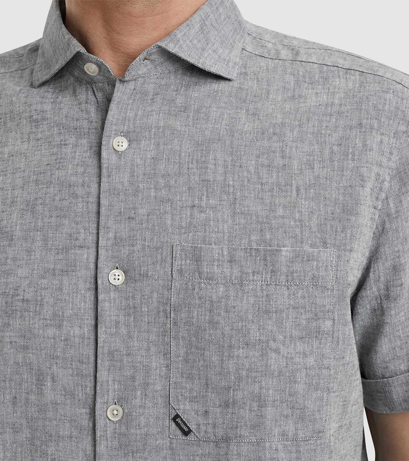 Vanguard Short Sleeve Overhemd Linnen Blend Dark Slate