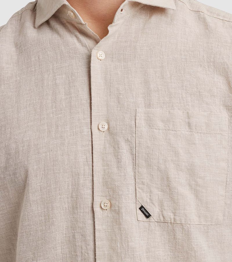 Vanguard Short Sleeve Overhemd Linnen Blend Ecru