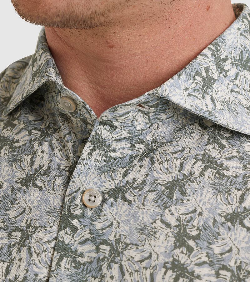 Vanguard Short Sleeve Overhemd Print Blauw Groen