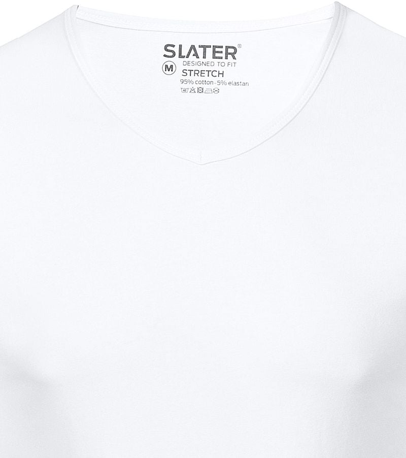 Slater 2er-Pack Stretch V-Ausschnitt T-shirt Weiß - Größe 3XL günstig online kaufen