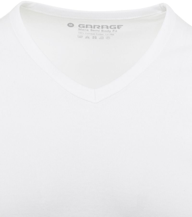 Garage Basic T-Shirt Weiss V-Hals - Größe XL günstig online kaufen