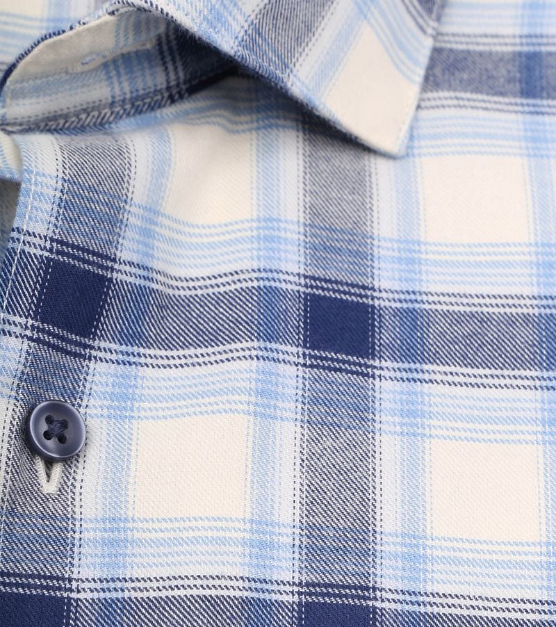 Suitable Hemd Widespread Flanel Kariert Blau - Größe 39 günstig online kaufen