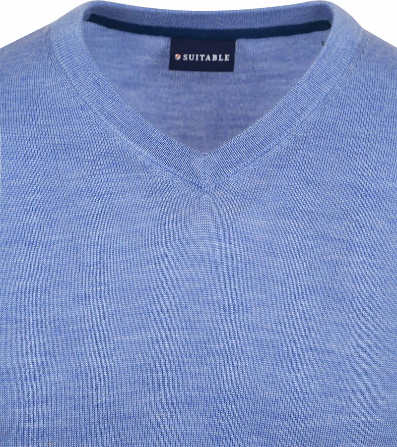 Suitable Merino Pullover V-Ausschnitt Hellblau - Größe S günstig online kaufen