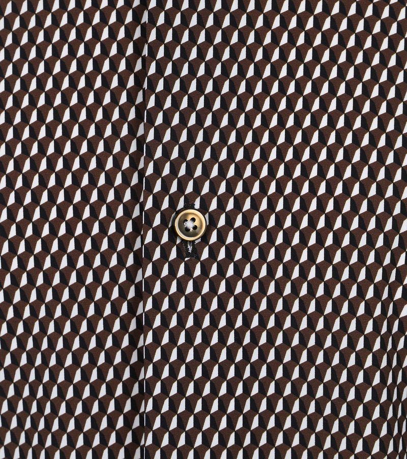 Boss Hank Overhemd Print Bruin