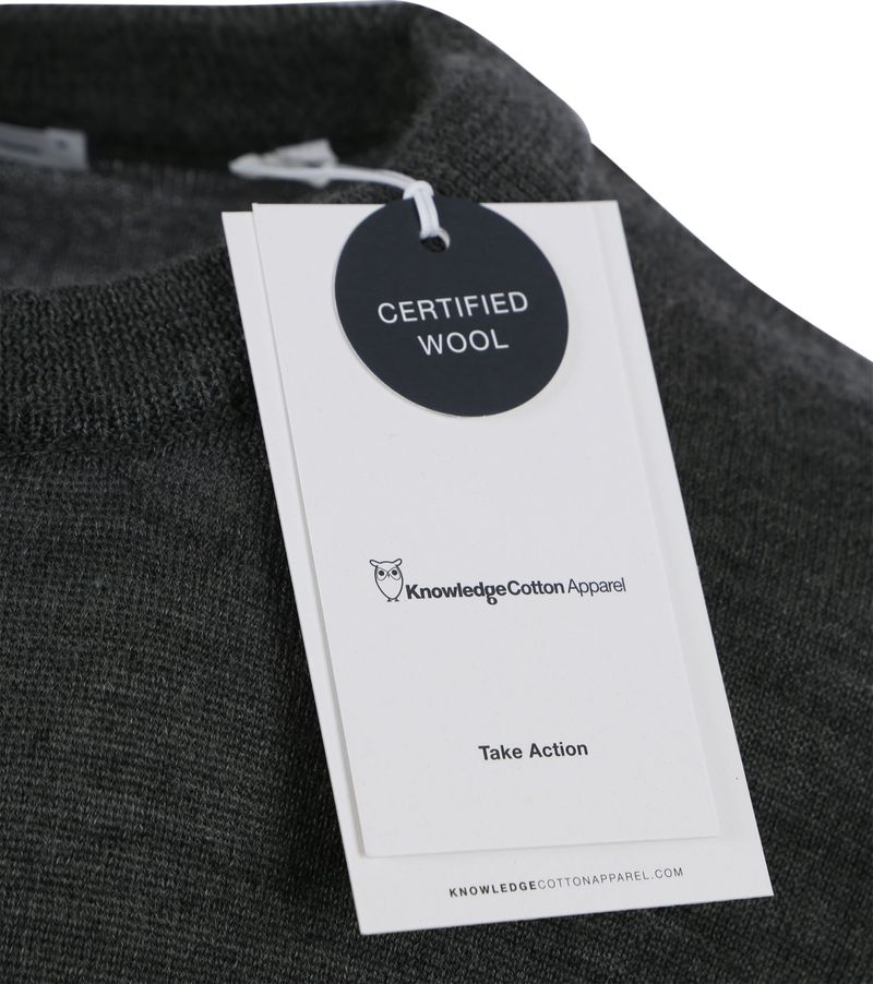 KnowledgeCotton Apparel Pullover Wol Antraciet