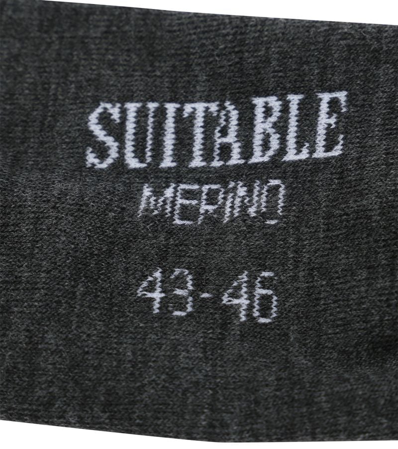 Suitable Merino Sokken Antraciet 2-Pack