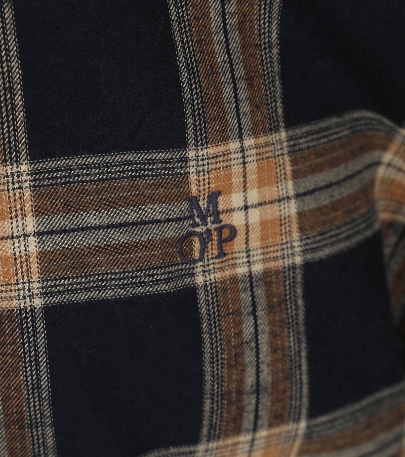 Marc O'Polo Overhemd Ruiten Flanel Donkerblauw