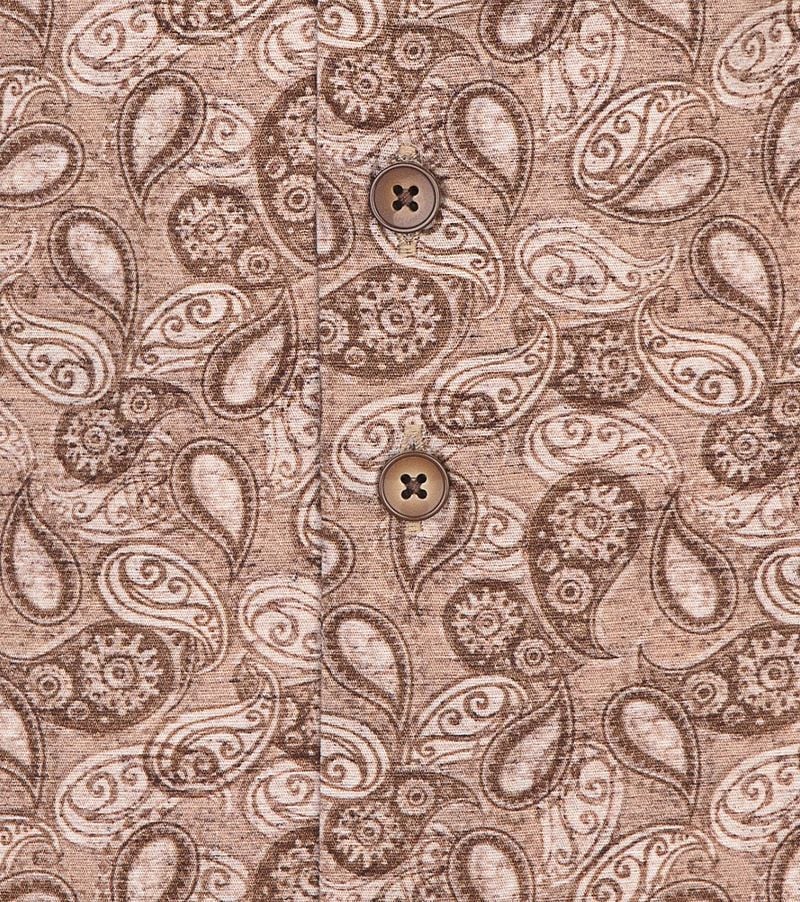 R2 Amsterdam R2 Overhemd Stretch Paisley Beige