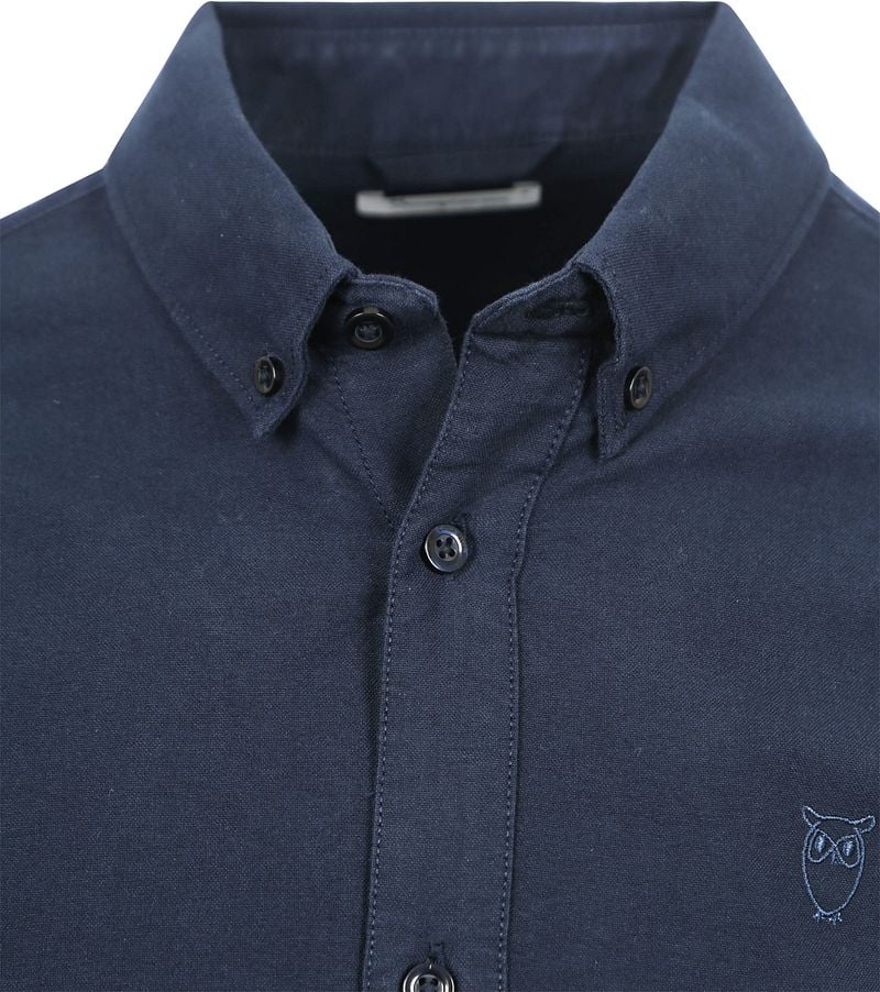 WissenBaumwolle Apparel Hemd Melange Navy - Größe L günstig online kaufen