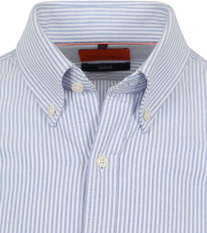 Suitable Overhemd Oxford Strepen Lichtblauw