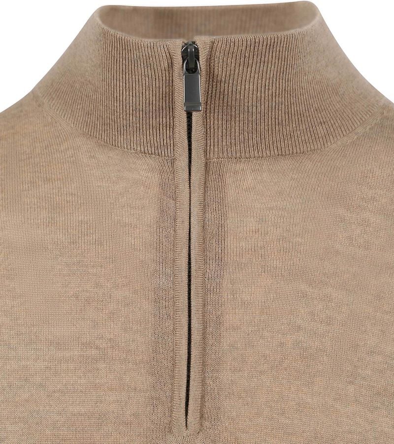 Suitable Merino Half Zip Pullover Beige - Größe M günstig online kaufen