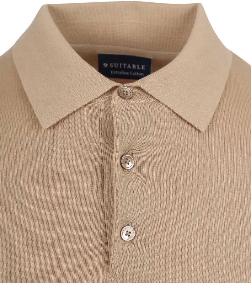 Suitable Knitted Polo Beige
