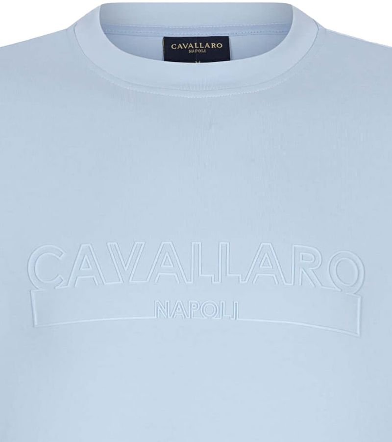 Cavallaro Napoli Cavallaro Beciano Sweater Logo Lichtblauw
