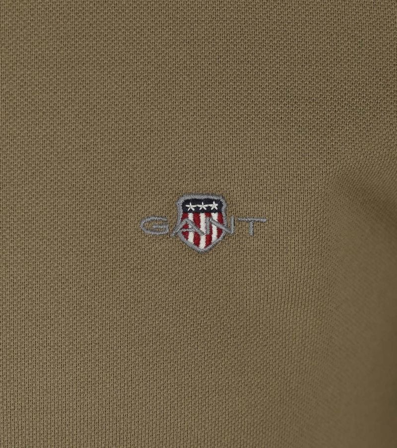 Gant Shield Piqué Poloshirt Olijfgroen