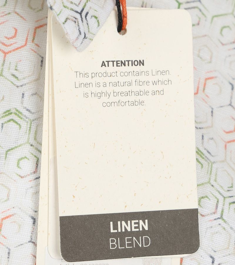 No Excess Overhemd Linnen Off-white Print