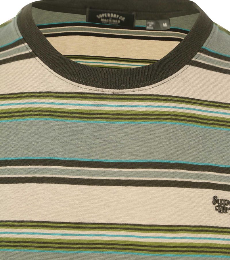 Superdry T-Shirt Strepen Groen
