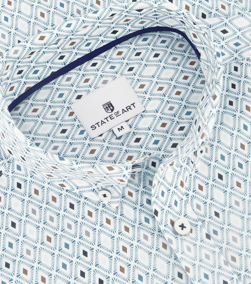 State of Art Overhemd Print Blauw
