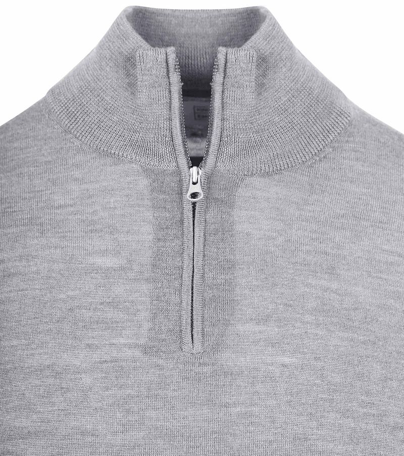 KING Essentials The Michael Half Zip Pull Merino Grijs