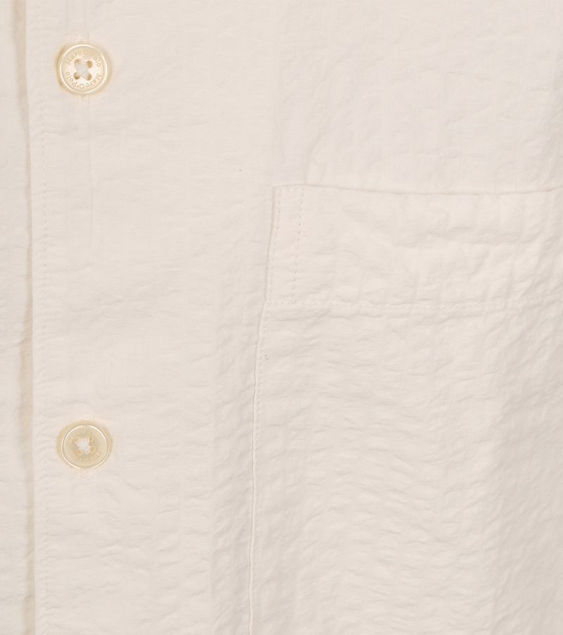 Marc O'Polo Overhemd Short Sleeves Seersucker Off White