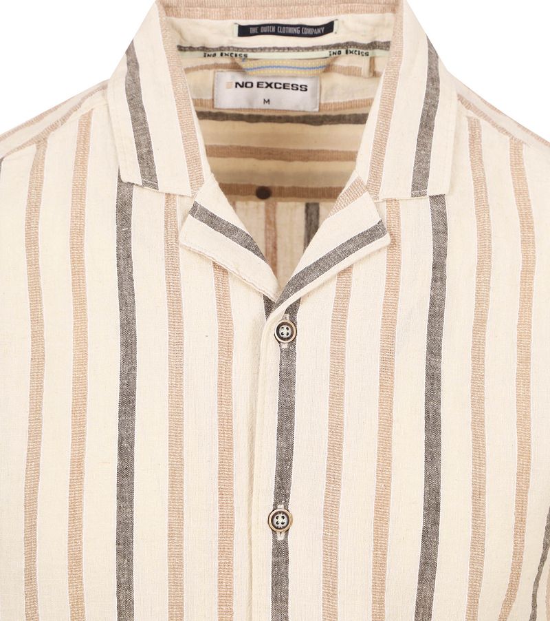 No Excess Short Sleeve Overhemd Linnen Ecru