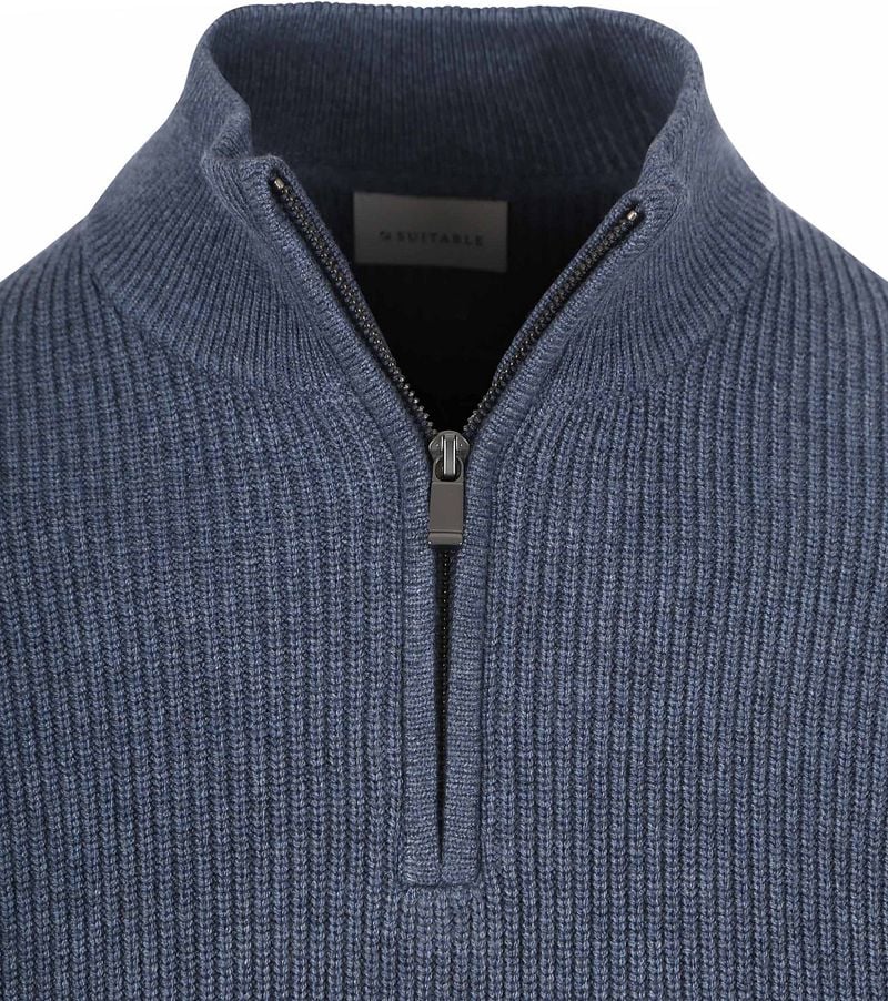 Suitable Half Zip Wool Blend Pullover Dunkelblau - Größe XXL günstig online kaufen