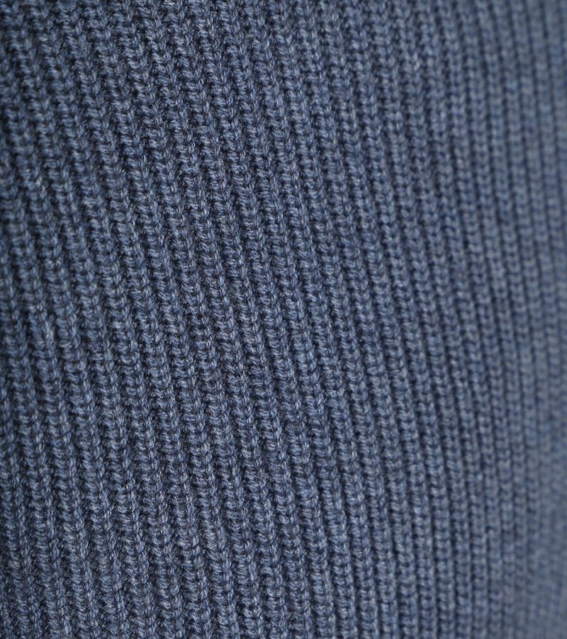Suitable Half Zip Trui Wol Blend Donkerblauw