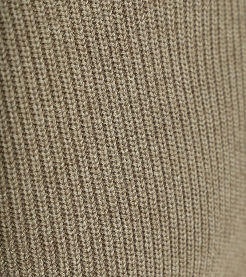 Suitable Half Zip Trui Wol Blend Taupe