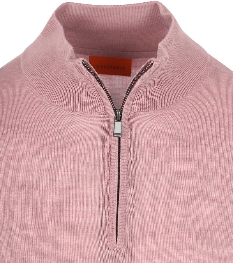 Suitable Merino Half Zip Pullover Rosa - Größe M günstig online kaufen