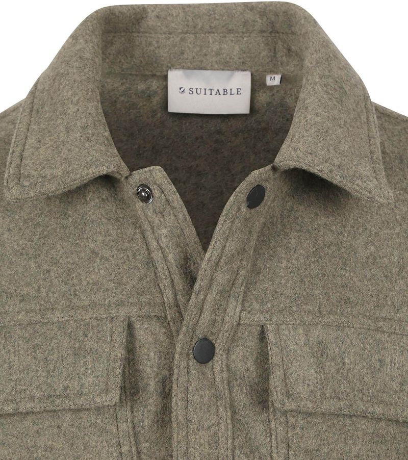 Suitable Overshirt Wool Blend Olivgrün - Größe XL günstig online kaufen