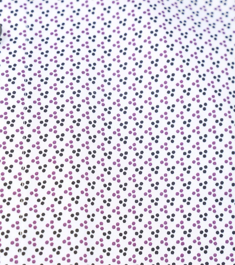 Olymp Luxor Overhemd Print Wit Navy