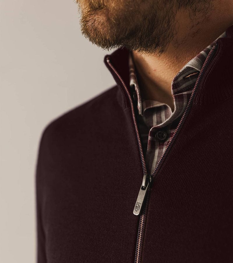 State of Art Vest Fine Contrast Wolblend Bordeaux