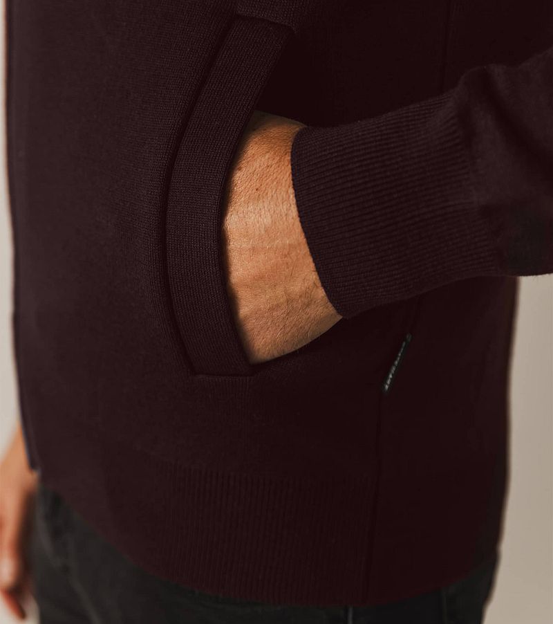 State of Art Vest Fine Contrast Wolblend Bordeaux