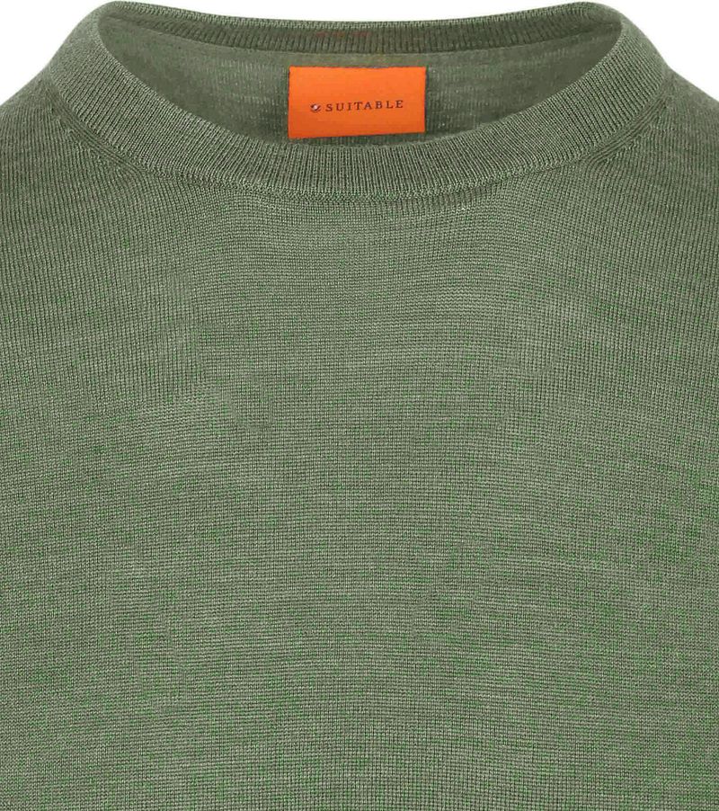 Suitable Merino Pullover Mid Grün - Größe L günstig online kaufen