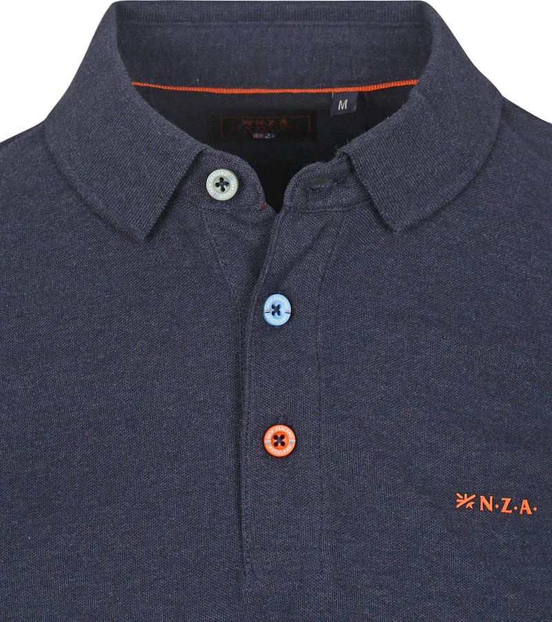 new zealand auckland NZA Longsleeve Polo Isaac Piqué Navy