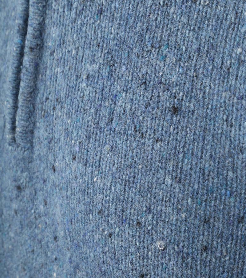 Suitable Half Zip Trui Tweed Wol Blend Blauw