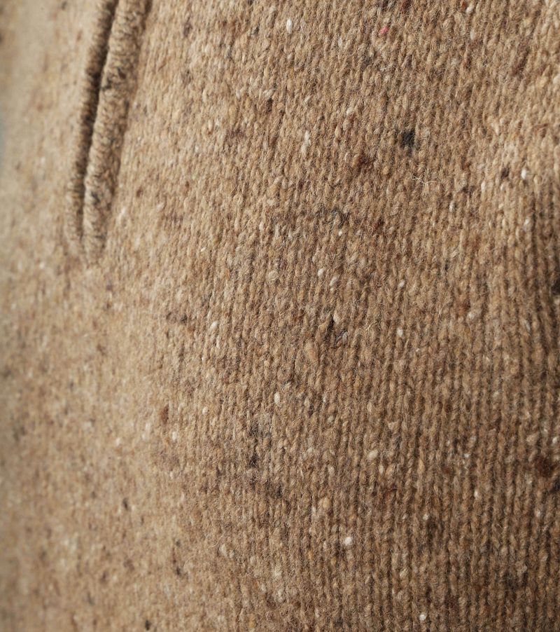 Suitable Half Zip Trui Tweed Wol Blend Beige