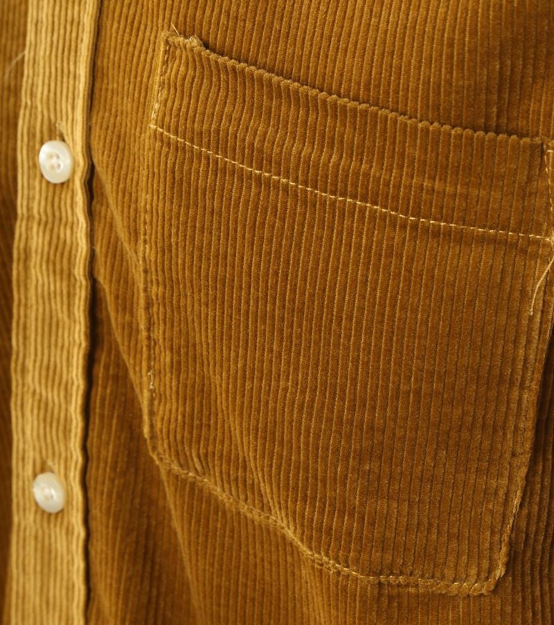 Scotch and Soda Solid Corduroy Overhemd Okergeel