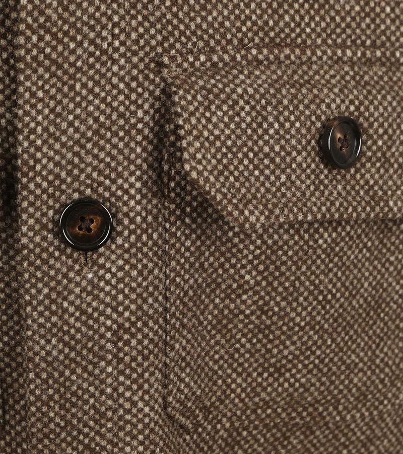 Profuomo Textured Overshirt Wol Bruin